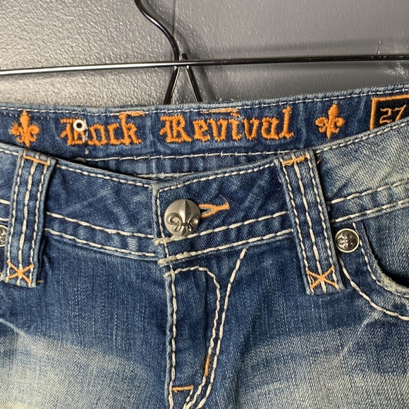 ROCK REVIVAL: Allegra Easy Flap Pocket Jean Shorts Size 27 - Picture 6 of 13